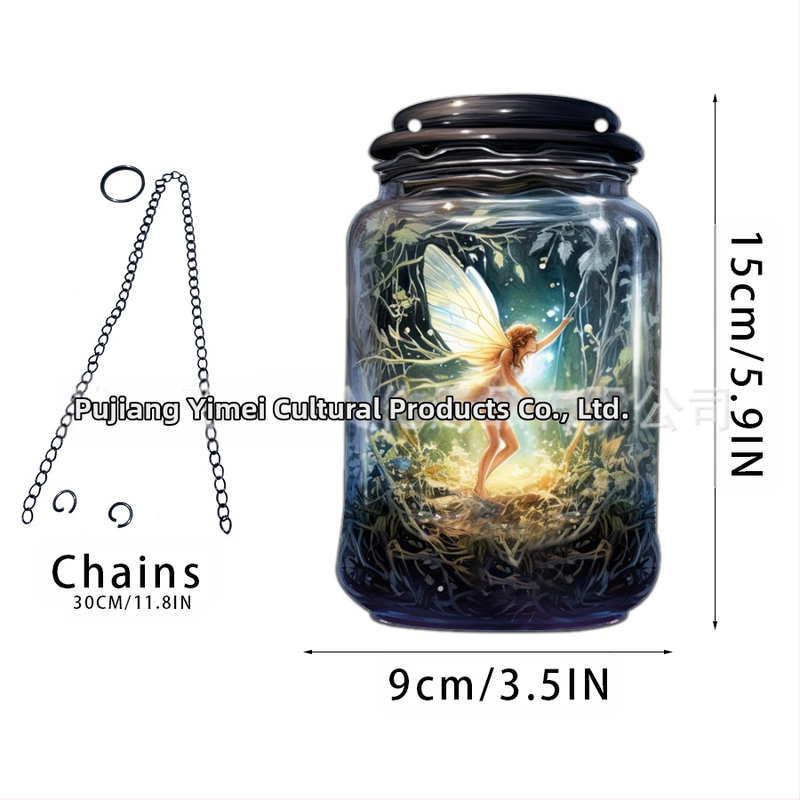 Akrilno staklo privjesak s motivom vile-elf za kućnu dekoraciju; zidno viseći; mogućnost otiska loga; tisak na površini