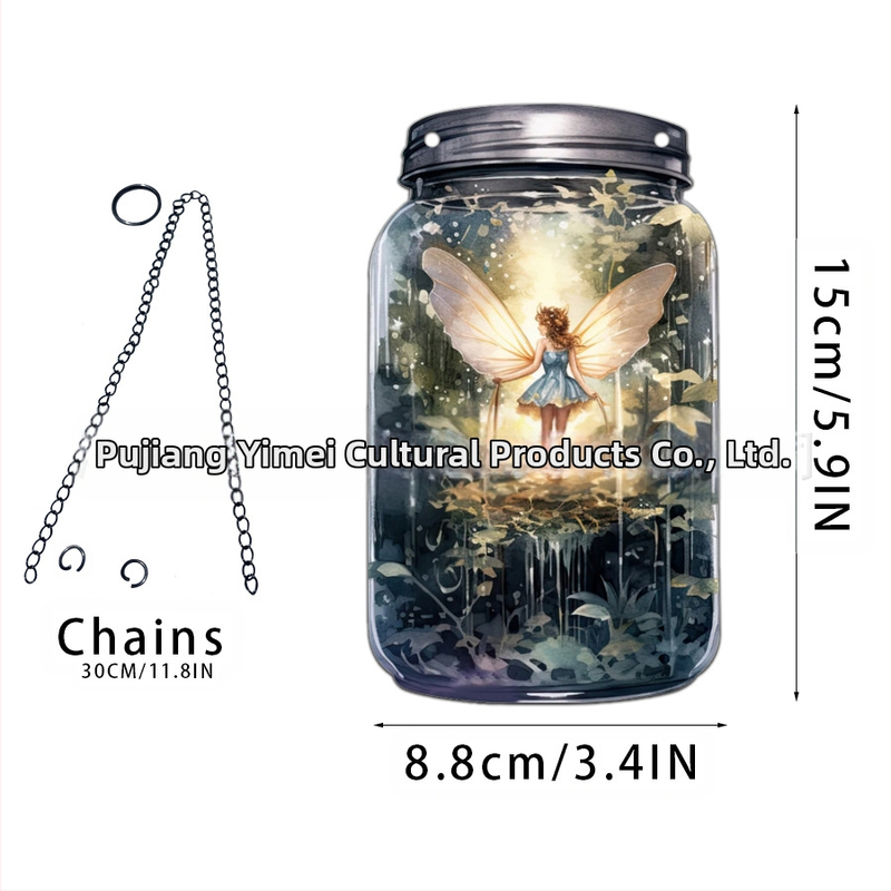 Akrilno staklo privjesak s motivom vile-elf za kućnu dekoraciju; zidno viseći; mogućnost otiska loga; tisak na površini