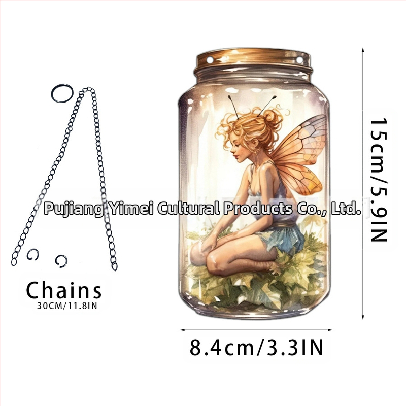 Akrilno staklo privjesak s motivom vile-elf za kućnu dekoraciju; zidno viseći; mogućnost otiska loga; tisak na površini