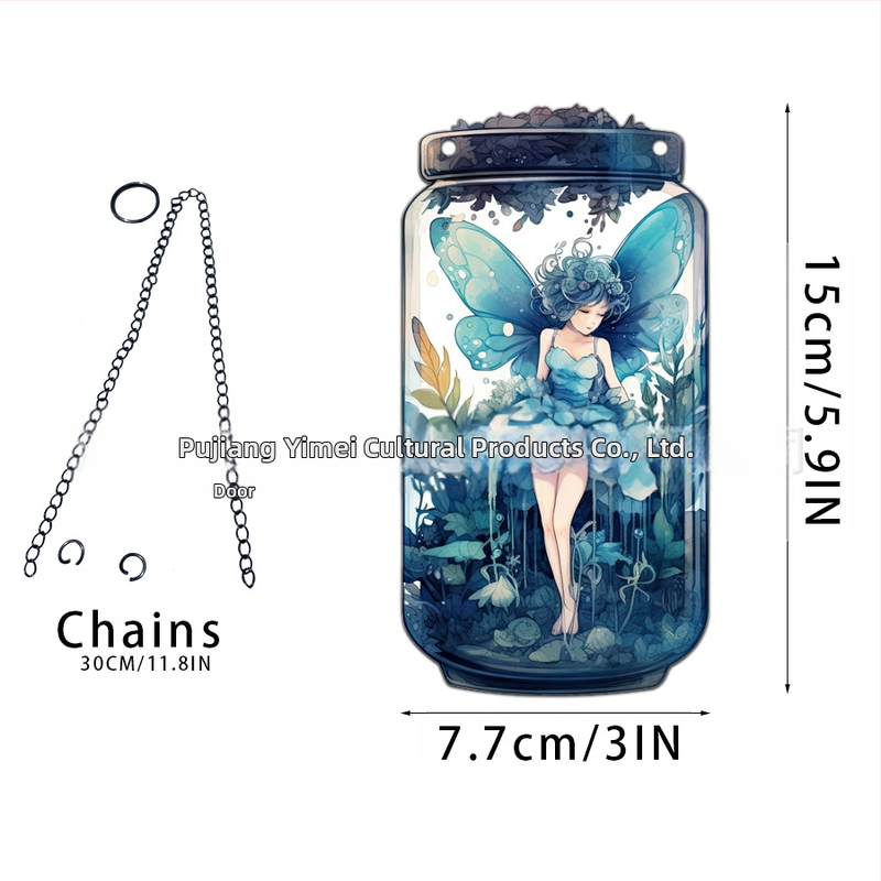 Akrilno staklo privjesak s motivom vile-elf za kućnu dekoraciju; zidno viseći; mogućnost otiska loga; tisak na površini