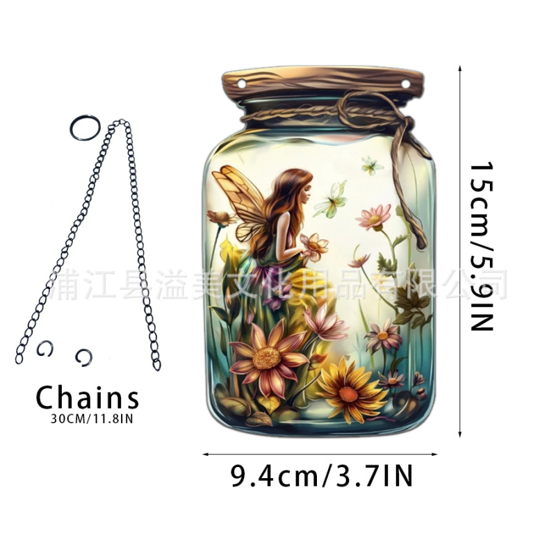 Akrilno staklo privjesak s motivom vile-elf za kućnu dekoraciju; zidno viseći; mogućnost otiska loga; tisak na površini