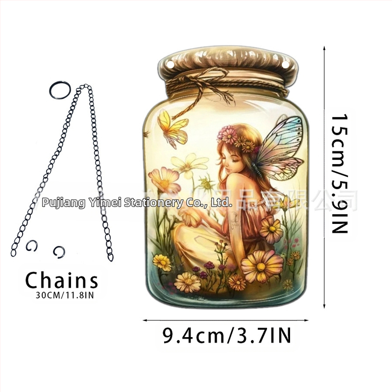 Akrilno staklo privjesak s motivom vile-elf za kućnu dekoraciju; zidno viseći; mogućnost otiska loga; tisak na površini