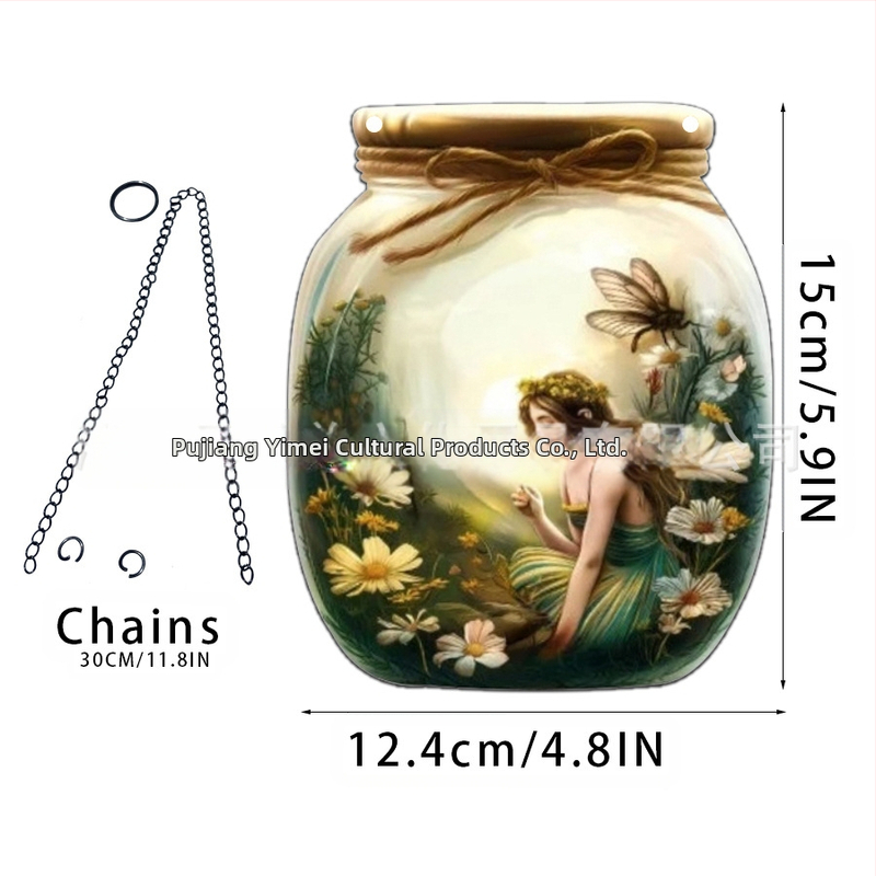 Akrilno staklo privjesak s motivom vile-elf za kućnu dekoraciju; zidno viseći; mogućnost otiska loga; tisak na površini