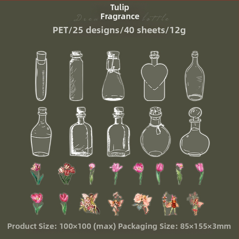 DIY Διαφανές σετ αυτοκόλλητων για ημερολόγια με ανοιξιάτικα φυτικά σχέδια και λουλούδια – Υλικό PET, Στυλ Μοντέρνος Μινιμαλισμός, Κατασκευή: Αυτοκόλλητο, Χωρίς εκτυπωμένο λογότυπο, Χωρίς άδεια IP