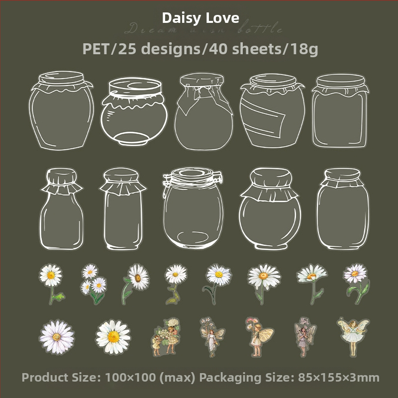 DIY Διαφανές σετ αυτοκόλλητων για ημερολόγια με ανοιξιάτικα φυτικά σχέδια και λουλούδια – Υλικό PET, Στυλ Μοντέρνος Μινιμαλισμός, Κατασκευή: Αυτοκόλλητο, Χωρίς εκτυπωμένο λογότυπο, Χωρίς άδεια IP