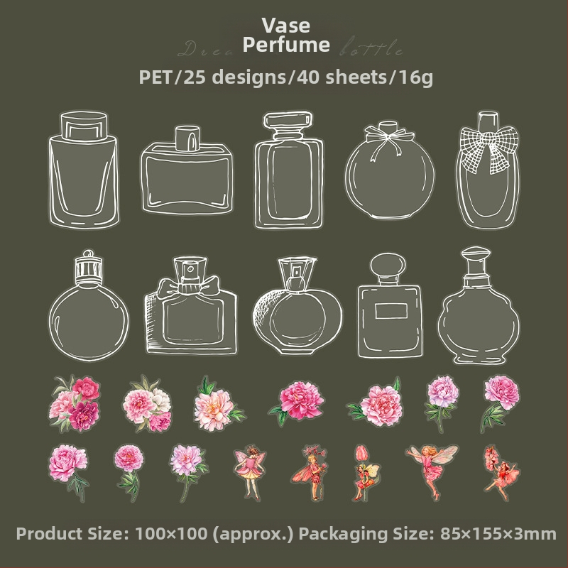 DIY Διαφανές σετ αυτοκόλλητων για ημερολόγια με ανοιξιάτικα φυτικά σχέδια και λουλούδια – Υλικό PET, Στυλ Μοντέρνος Μινιμαλισμός, Κατασκευή: Αυτοκόλλητο, Χωρίς εκτυπωμένο λογότυπο, Χωρίς άδεια IP