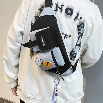 Ανδρική χιαστική τσάντα σε street-trend στυλ, πολυεστέρας με νάιλον επένδυση, εσωτερική θήκη για κινητό, εσωτερικό διαμέρισμα