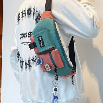 Ανδρική χιαστική τσάντα σε street-trend στυλ, πολυεστέρας με νάιλον επένδυση, εσωτερική θήκη για κινητό, εσωτερικό διαμέρισμα