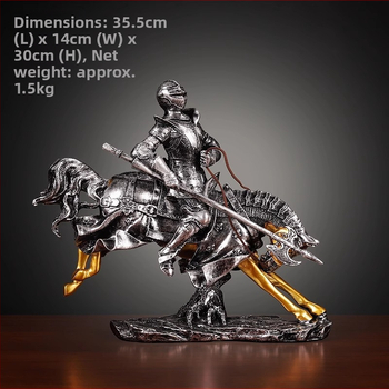 Рицарска фигура от смола – Средновековен европейски стил, декоративно оформление за офис и хол, украса за винен шкаф, винтидж занаять