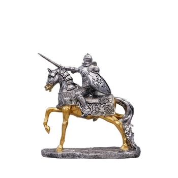 Рицарска фигура от смола – Средновековен европейски стил, декоративно оформление за офис и хол, украса за винен шкаф, винтидж занаять