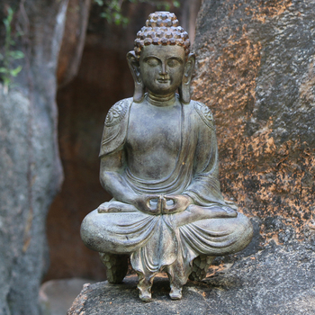 Budo skulptūra su Zen įkvėpimu, šiuolaikinis Kinijos dizainas, ekologiška derva, graviravimas