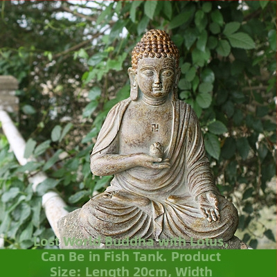 Budo skulptūra su Zen įkvėpimu, šiuolaikinis Kinijos dizainas, ekologiška derva, graviravimas