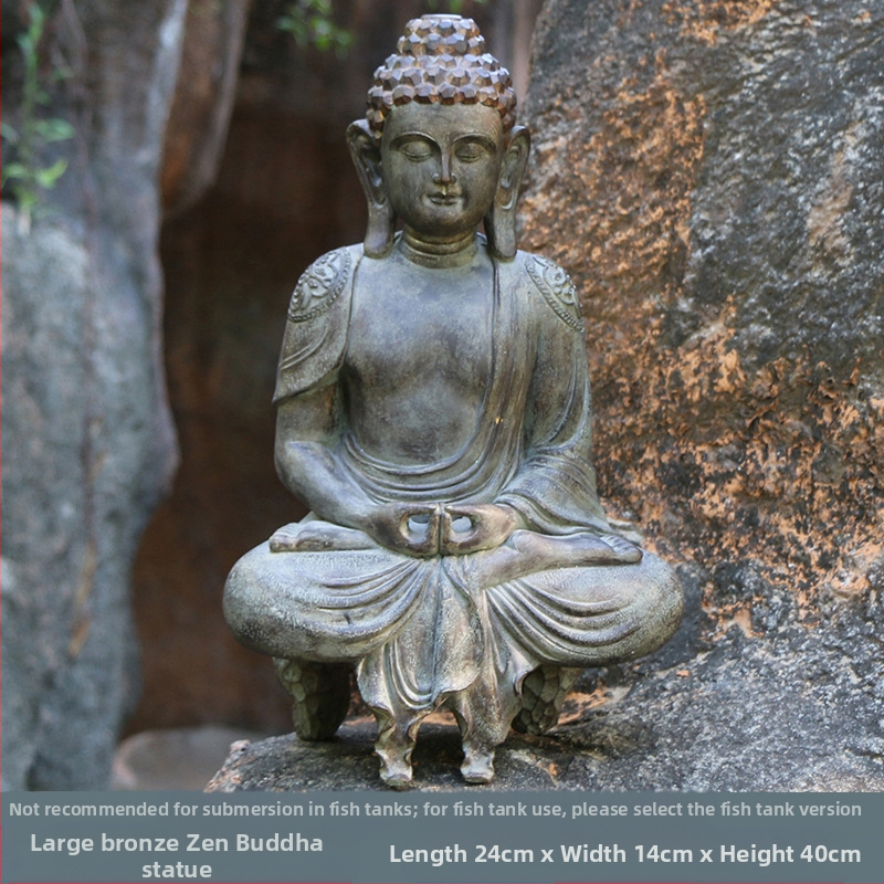 Budo skulptūra su Zen įkvėpimu, šiuolaikinis Kinijos dizainas, ekologiška derva, graviravimas