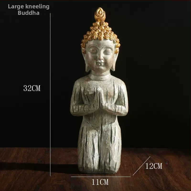 Budo skulptūra su Zen įkvėpimu, šiuolaikinis Kinijos dizainas, ekologiška derva, graviravimas