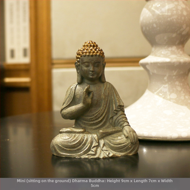 Budo skulptūra su Zen įkvėpimu, šiuolaikinis Kinijos dizainas, ekologiška derva, graviravimas