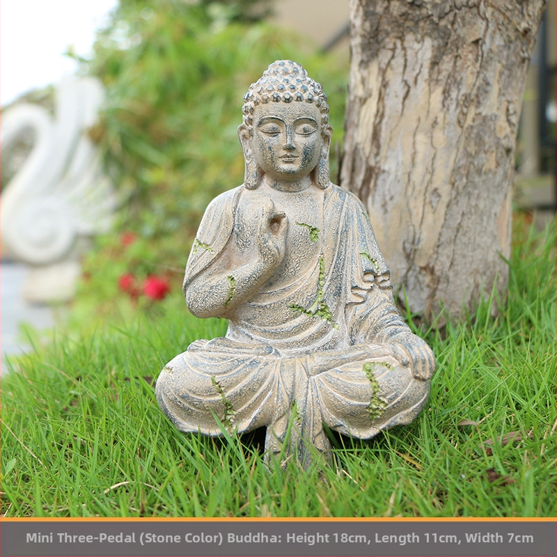 Budo skulptūra su Zen įkvėpimu, šiuolaikinis Kinijos dizainas, ekologiška derva, graviravimas