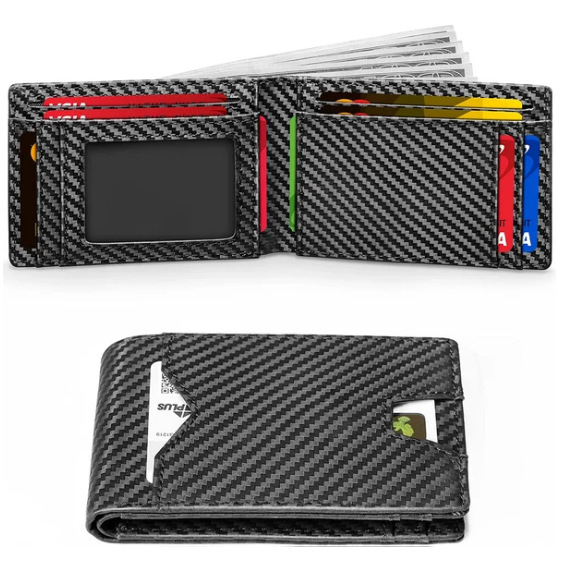 Мъжки портфейл с клип за банкноти - естествена кожа, кожа от първи слой, защита срещу кражба, мултикарти, персонализиране