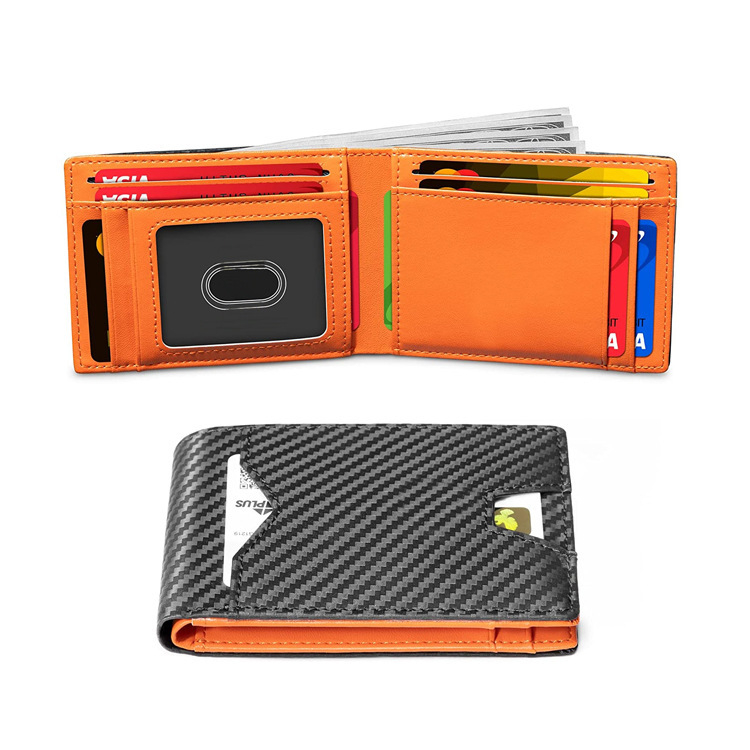 Мъжки портфейл с клип за банкноти - естествена кожа, кожа от първи слой, защита срещу кражба, мултикарти, персонализиране