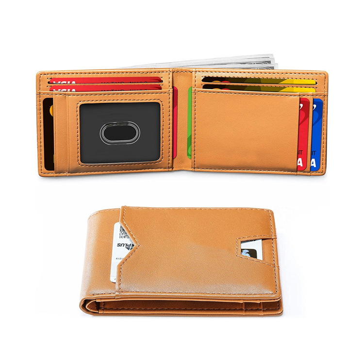 Мъжки портфейл с клип за банкноти - естествена кожа, кожа от първи слой, защита срещу кражба, мултикарти, персонализиране