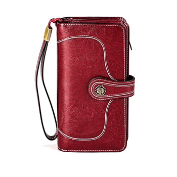 MaDonNo Μακρύ γυναικείο δερμάτινο πορτοφόλι-κλάτς με RFID, μοντέλο 3555-3556, Υλικό: γνήσιο δέρμα, Μοτίβο: Solid, Επένδυση: πολυεστέρας