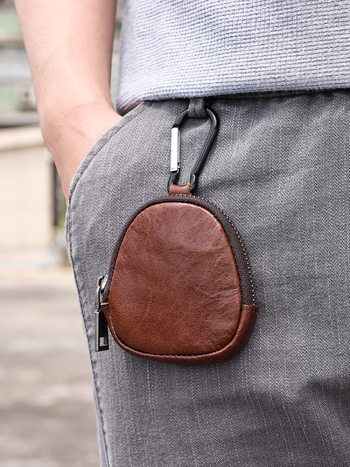 Monētu maciņš no īstas ādas (pirmās kārtas āda), vienkrāsains, ielu modes stils, izturīgs pret nodilumu, ar nodalījumu ausu austiņām, unisex, ikdienas lietošanai