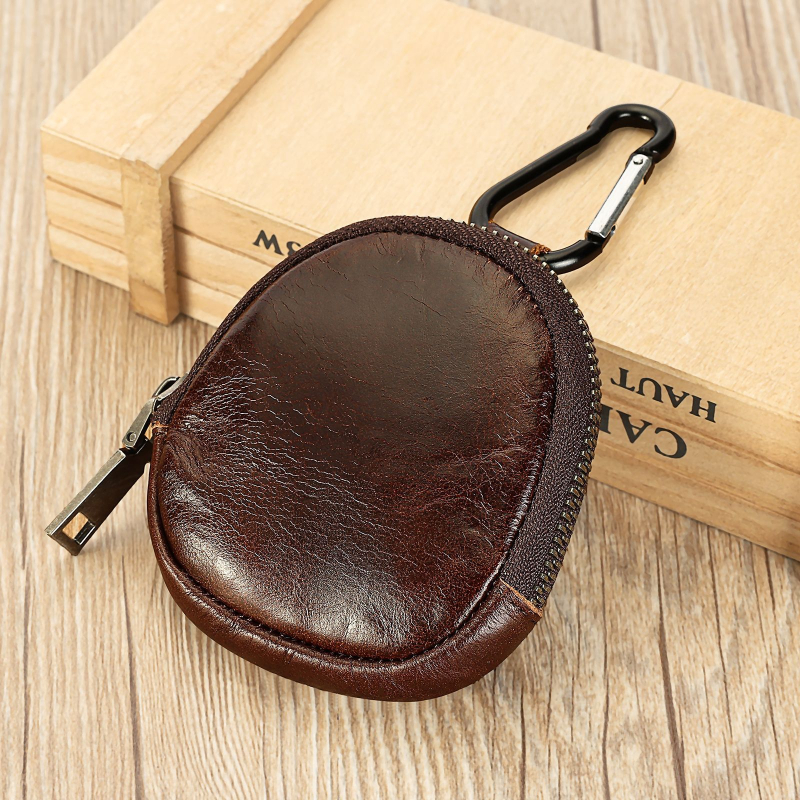 Monētu maciņš no īstas ādas (pirmās kārtas āda), vienkrāsains, ielu modes stils, izturīgs pret nodilumu, ar nodalījumu ausu austiņām, unisex, ikdienas lietošanai