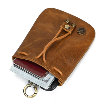 Унисекс мини кожена чанта в японски стил NC0004: естествена кожа, първи слой телешка кожа, ултралека, водоустойчива