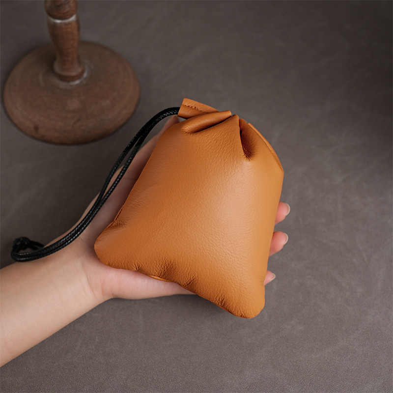 Qingyu Bőr Pénztárca Érmékhez | Felső réteg marhabőrből | Belső: marhabőr | 1 hajtogatásos pénztárca | Uniszex