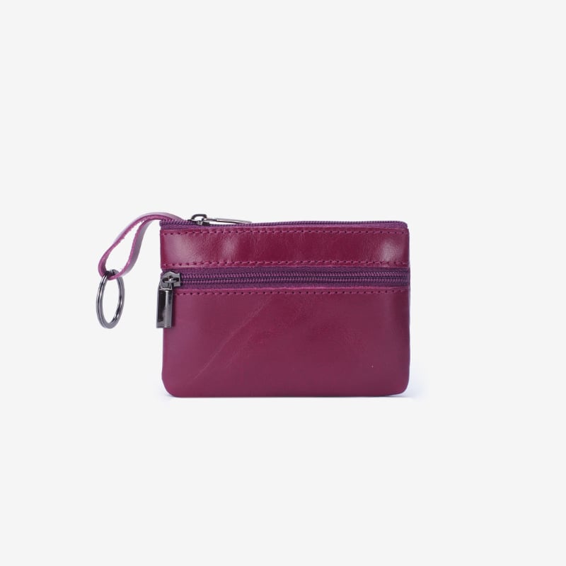 Mini pénztárca valódi bőrből, marhabőr első réteg, cipzáras zárás, poliészter bélés, vízálló, utcai stílus