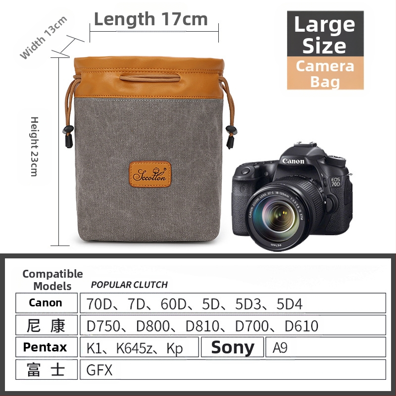 Fotoaparāta soma - Seven-Color Cotton, modelis K-76, audums, saderīga ar Canon/Nikon, rokassomas stils