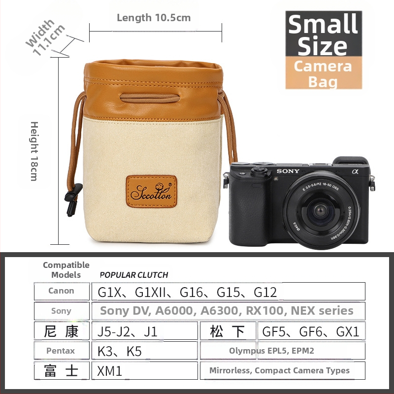 Fotoaparāta soma - Seven-Color Cotton, modelis K-76, audums, saderīga ar Canon/Nikon, rokassomas stils