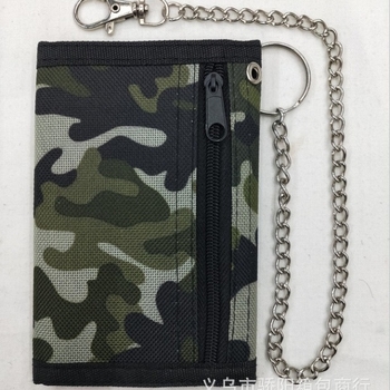 Портфейл против кражба, мултифункционален, с Velcro затваряне, хоризонтален къс дизайн, полиестер; банкнот клип, прозорец за ID, отделения за карти и джоб с цип.