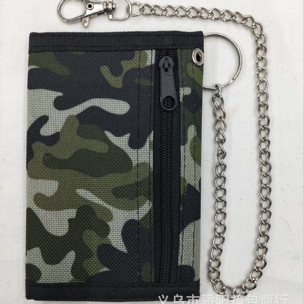 Портфейл против кражба, мултифункционален, с Velcro затваряне, хоризонтален къс дизайн, полиестер; банкнот клип, прозорец за ID, отделения за карти и джоб с цип.