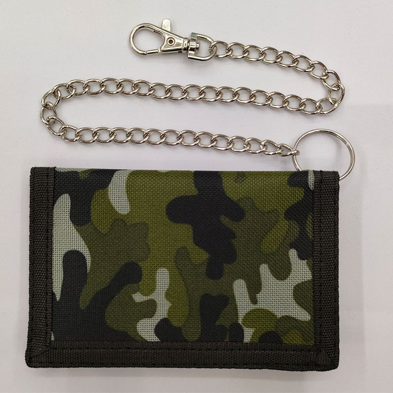 Портфейл против кражба, мултифункционален, с Velcro затваряне, хоризонтален къс дизайн, полиестер; банкнот клип, прозорец за ID, отделения за карти и джоб с цип.