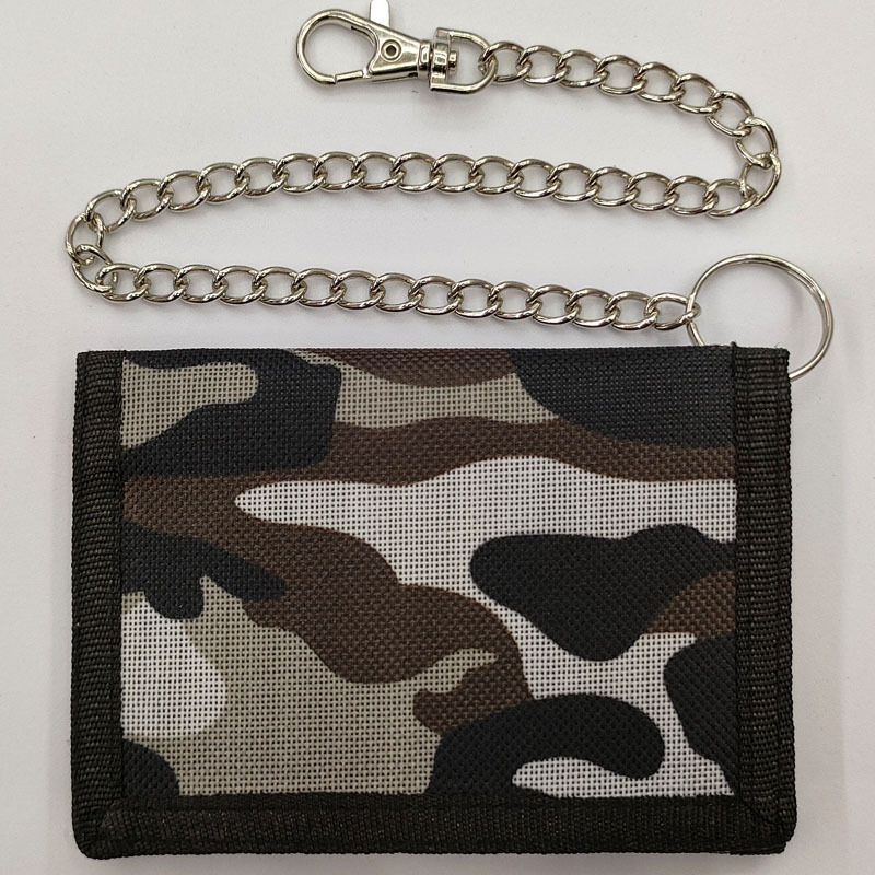 Портфейл против кражба, мултифункционален, с Velcro затваряне, хоризонтален къс дизайн, полиестер; банкнот клип, прозорец за ID, отделения за карти и джоб с цип.