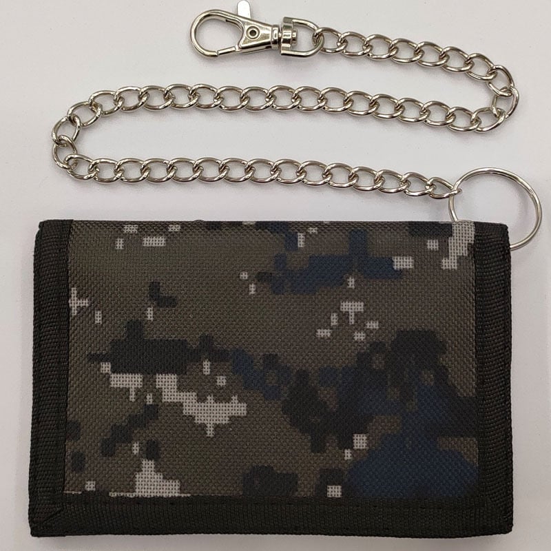 Портфейл против кражба, мултифункционален, с Velcro затваряне, хоризонтален къс дизайн, полиестер; банкнот клип, прозорец за ID, отделения за карти и джоб с цип.