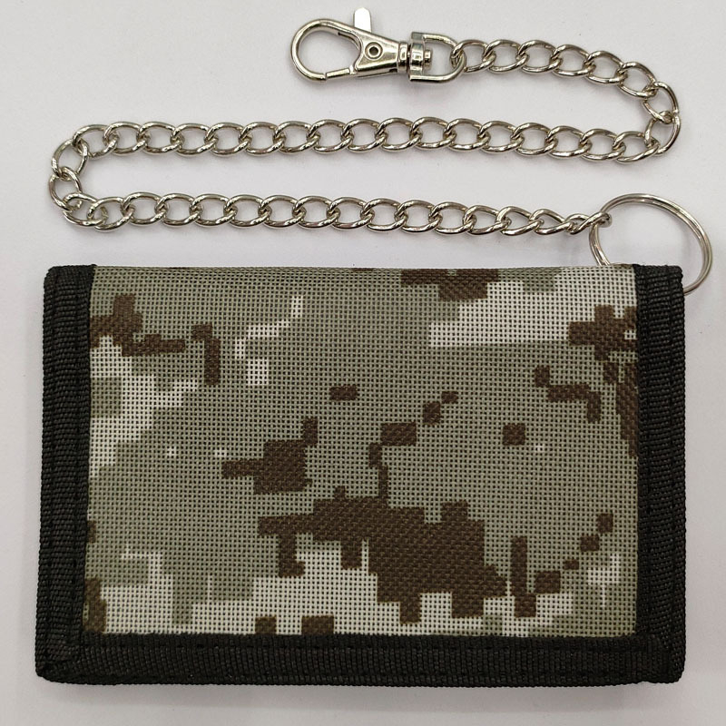 Портфейл против кражба, мултифункционален, с Velcro затваряне, хоризонтален къс дизайн, полиестер; банкнот клип, прозорец за ID, отделения за карти и джоб с цип.