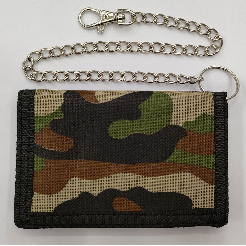 Портфейл против кражба, мултифункционален, с Velcro затваряне, хоризонтален къс дизайн, полиестер; банкнот клип, прозорец за ID, отделения за карти и джоб с цип.