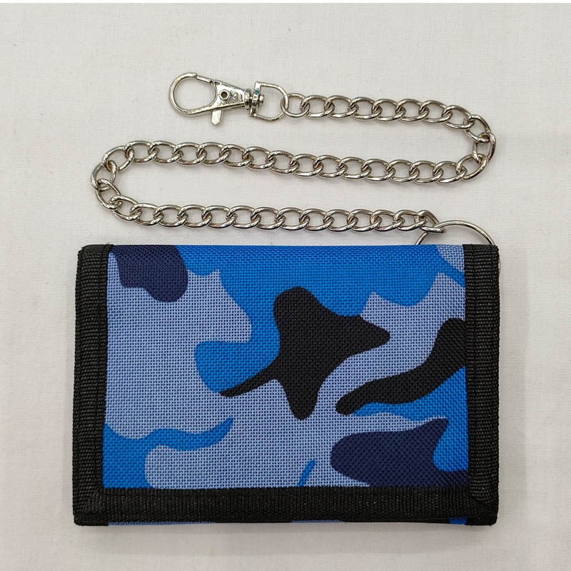 Портфейл против кражба, мултифункционален, с Velcro затваряне, хоризонтален къс дизайн, полиестер; банкнот клип, прозорец за ID, отделения за карти и джоб с цип.