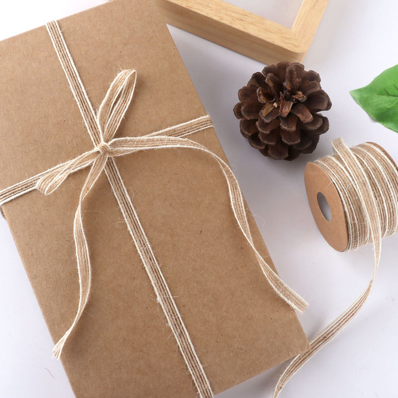 Asayusa χειροποίητο σχοινί από κάνναβη με δαντελένιο κεντημένο άκρο για χειροτεχνίες, οικιακή διακόσμηση και συσκευασία δώρων