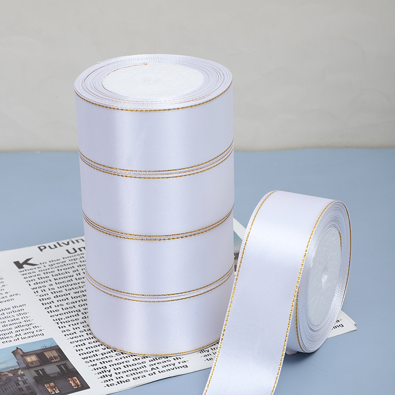 Κορδέλα - Διπλό χρυσό άκρο, πολύχρωμη κορδέλα δώρου - Jinghui, κατάλληλη για αξεσουάρ μαλλιών, διακόσμηση, ρούχα, χειροποίητα