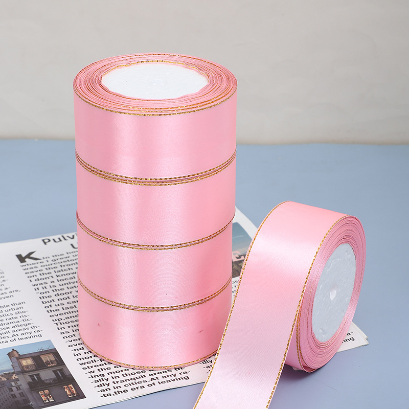 Κορδέλα - Διπλό χρυσό άκρο, πολύχρωμη κορδέλα δώρου - Jinghui, κατάλληλη για αξεσουάρ μαλλιών, διακόσμηση, ρούχα, χειροποίητα