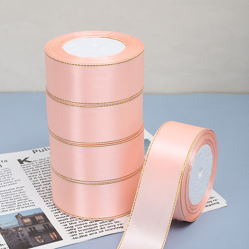 Κορδέλα - Διπλό χρυσό άκρο, πολύχρωμη κορδέλα δώρου - Jinghui, κατάλληλη για αξεσουάρ μαλλιών, διακόσμηση, ρούχα, χειροποίητα