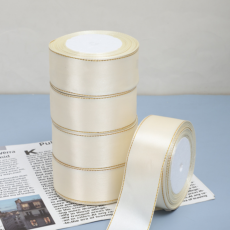 Κορδέλα - Διπλό χρυσό άκρο, πολύχρωμη κορδέλα δώρου - Jinghui, κατάλληλη για αξεσουάρ μαλλιών, διακόσμηση, ρούχα, χειροποίητα