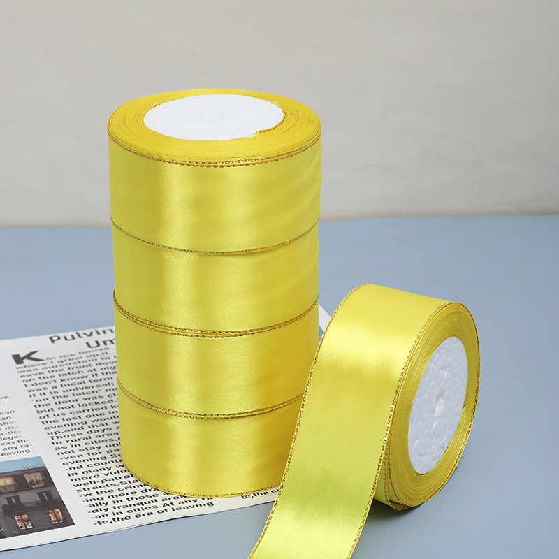 Κορδέλα - Διπλό χρυσό άκρο, πολύχρωμη κορδέλα δώρου - Jinghui, κατάλληλη για αξεσουάρ μαλλιών, διακόσμηση, ρούχα, χειροποίητα