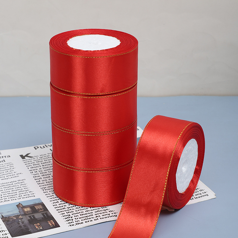 Κορδέλα - Διπλό χρυσό άκρο, πολύχρωμη κορδέλα δώρου - Jinghui, κατάλληλη για αξεσουάρ μαλλιών, διακόσμηση, ρούχα, χειροποίητα