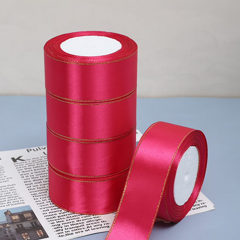 Κορδέλα - Διπλό χρυσό άκρο, πολύχρωμη κορδέλα δώρου - Jinghui, κατάλληλη για αξεσουάρ μαλλιών, διακόσμηση, ρούχα, χειροποίητα