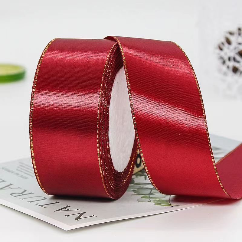 Κορδέλα - Διπλό χρυσό άκρο, πολύχρωμη κορδέλα δώρου - Jinghui, κατάλληλη για αξεσουάρ μαλλιών, διακόσμηση, ρούχα, χειροποίητα