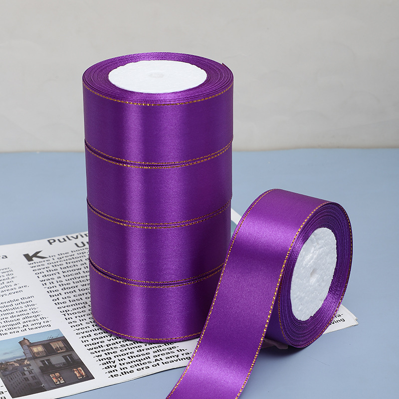 Κορδέλα - Διπλό χρυσό άκρο, πολύχρωμη κορδέλα δώρου - Jinghui, κατάλληλη για αξεσουάρ μαλλιών, διακόσμηση, ρούχα, χειροποίητα