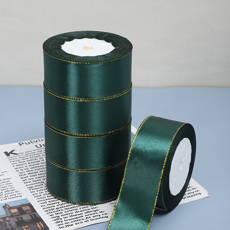 Κορδέλα - Διπλό χρυσό άκρο, πολύχρωμη κορδέλα δώρου - Jinghui, κατάλληλη για αξεσουάρ μαλλιών, διακόσμηση, ρούχα, χειροποίητα